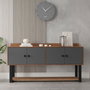 Hanah Home Consola Mn04-Ba, 180x93.2x85 cm, Tablero de Partículas Melaminado, Nogal y Antracita